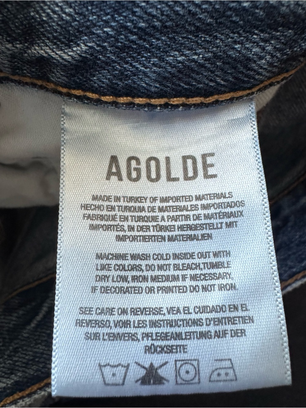 Agolde Riley High Rise Straight Leg Button Fly Jeans Women's Size 24 - Picture 4 of 13